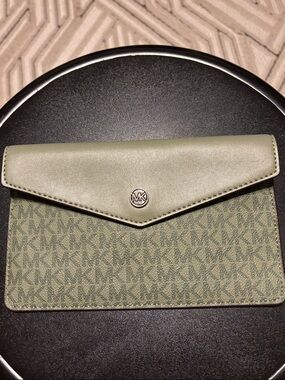 Michael Kors Olive Green MK Logo Envelope One Part of 3 in 1 Maisie Crossbody
